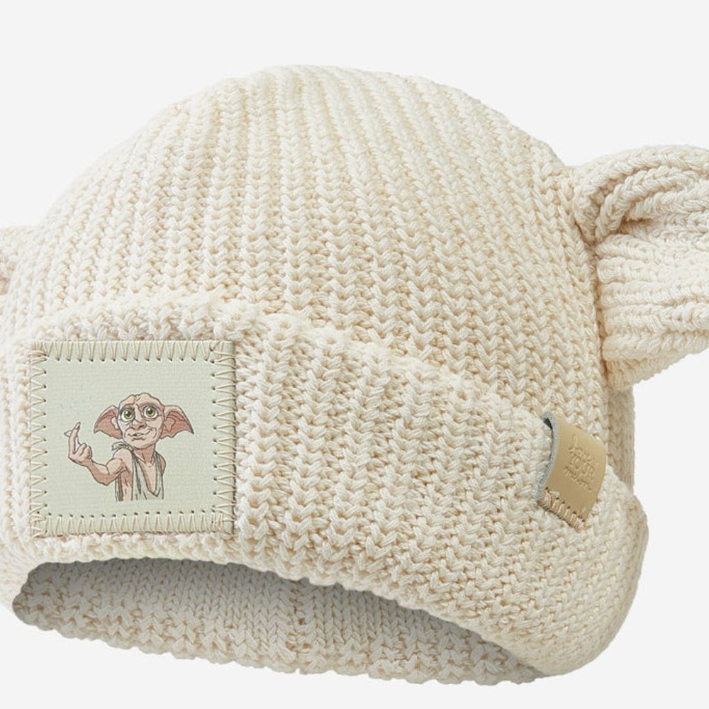 NWT - Love Your Melon x Harry Potter - White Dobby Cuffed Beanie with Ears